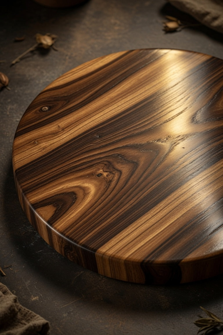 Custom Personalized Round Teak Cutting/Charcuterie Board