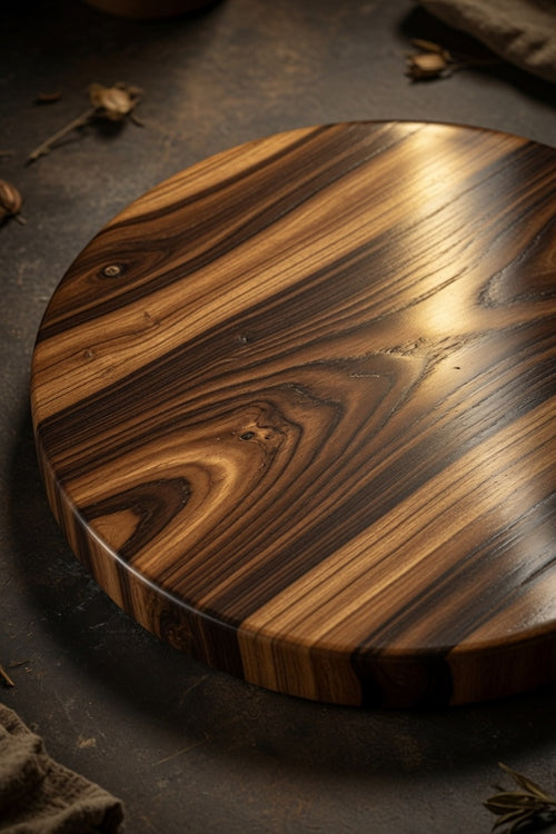 Custom Personalized Round Teak Cutting/Charcuterie Board