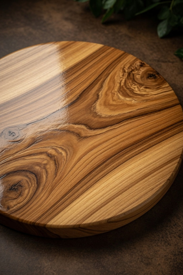 Custom Personalized Round Teak Cutting/Charcuterie Board