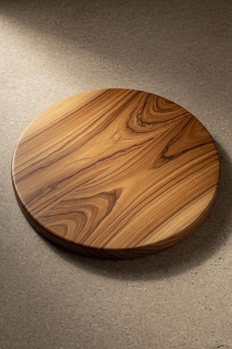 Custom Personalized Round Teak Cutting/Charcuterie Board