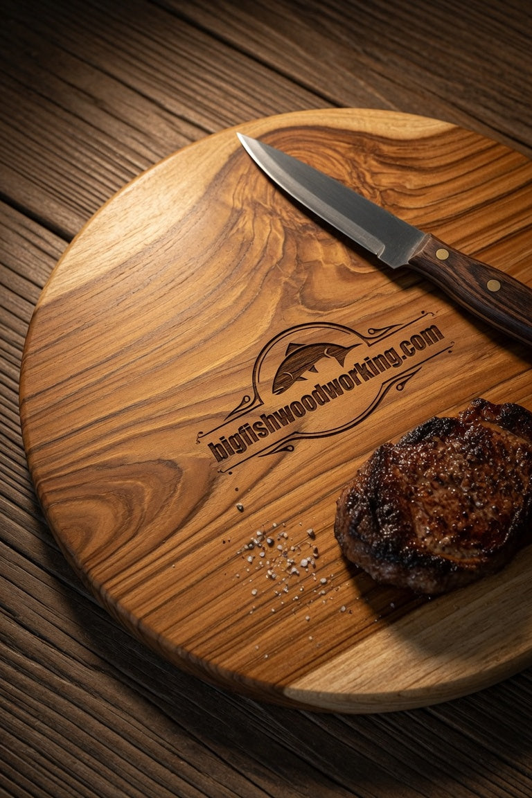 Custom Personalized Round Teak Cutting/Charcuterie Board