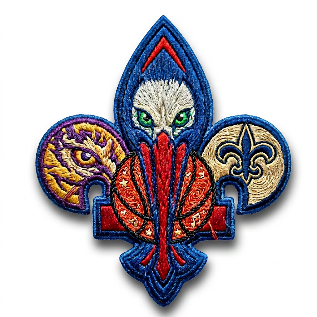 Louisiana sports fan Leatherette patch