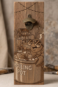 Rustic bottle opener suitable for indoors or outdoors boil