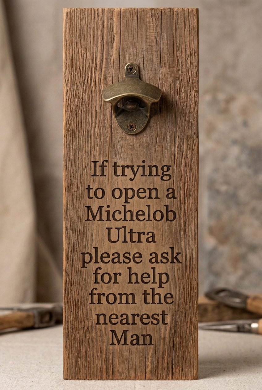 Funny bottle opener suitable for indoors or outdoors