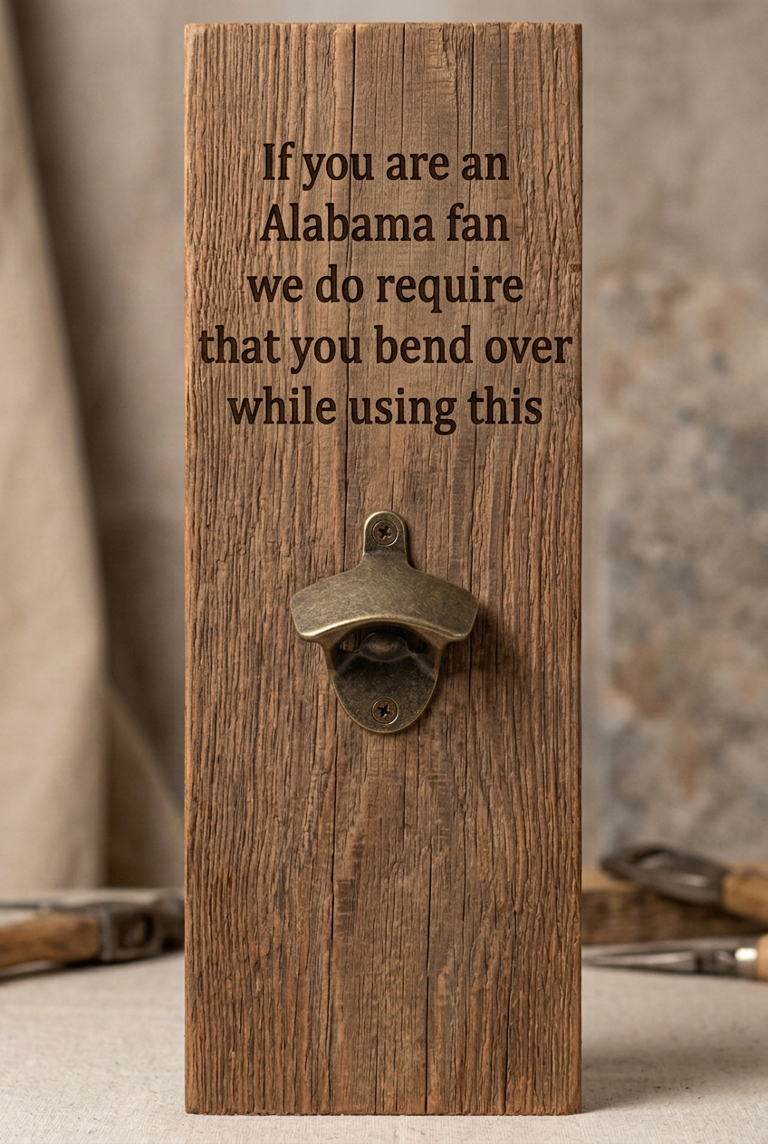 Funny bottle opener suitable for indoors or outdoors LSU Humor