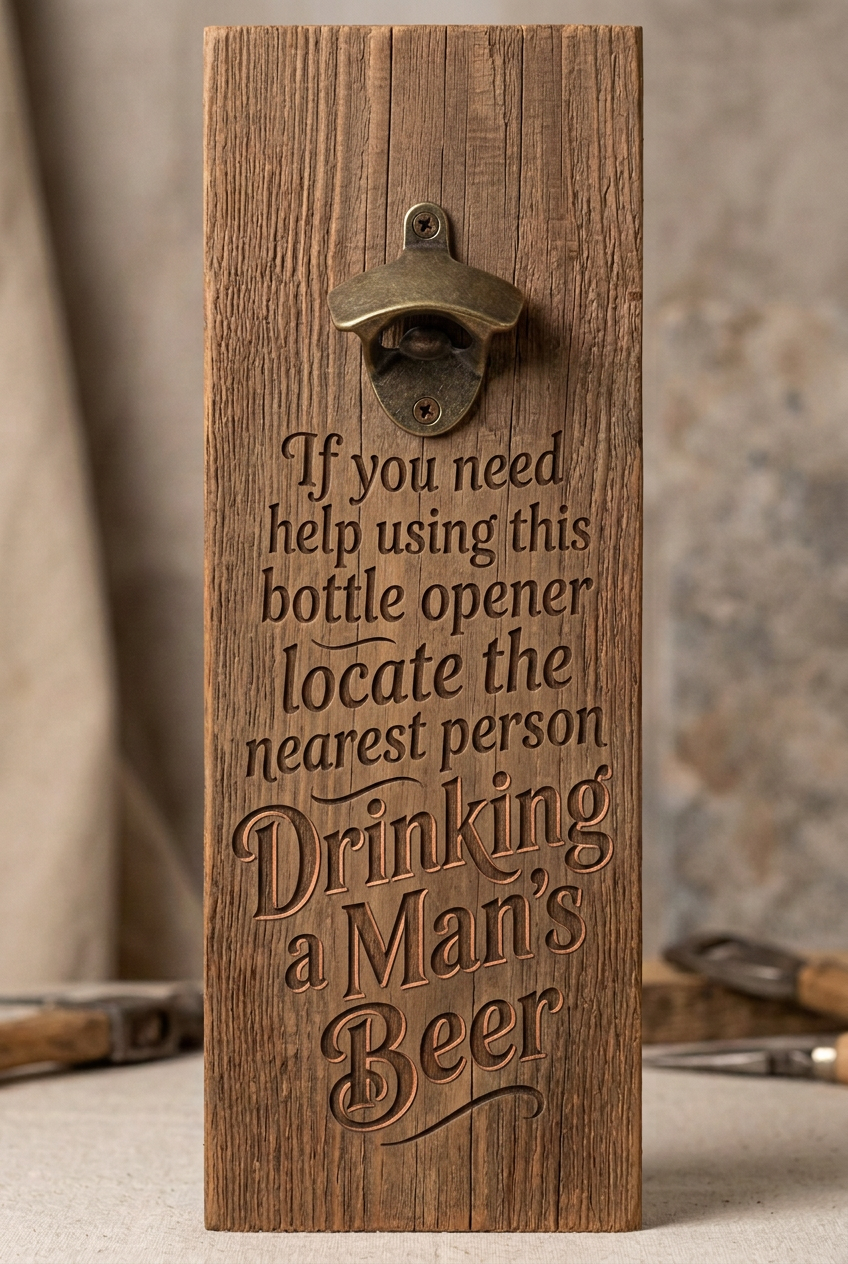 Funny bottle opener suitable for indoors or outdoors