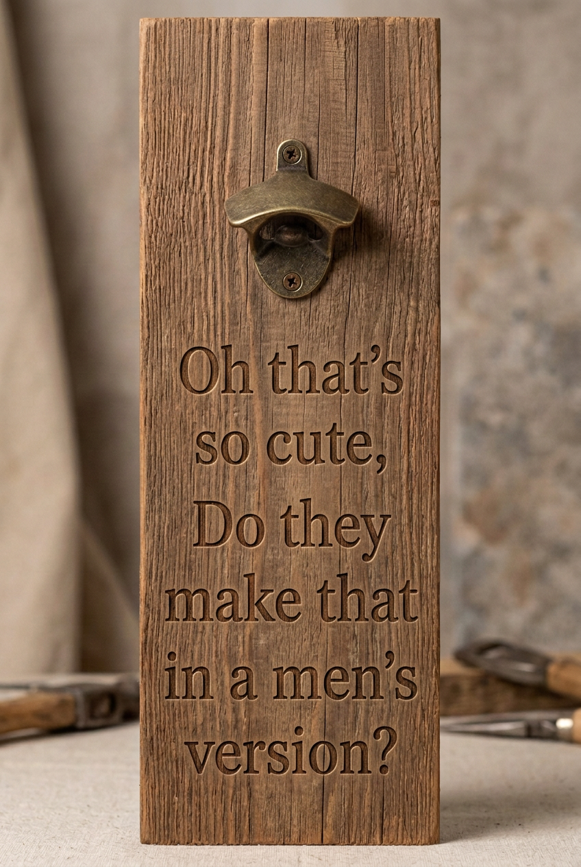 Funny bottle opener suitable for indoors or outdoors men