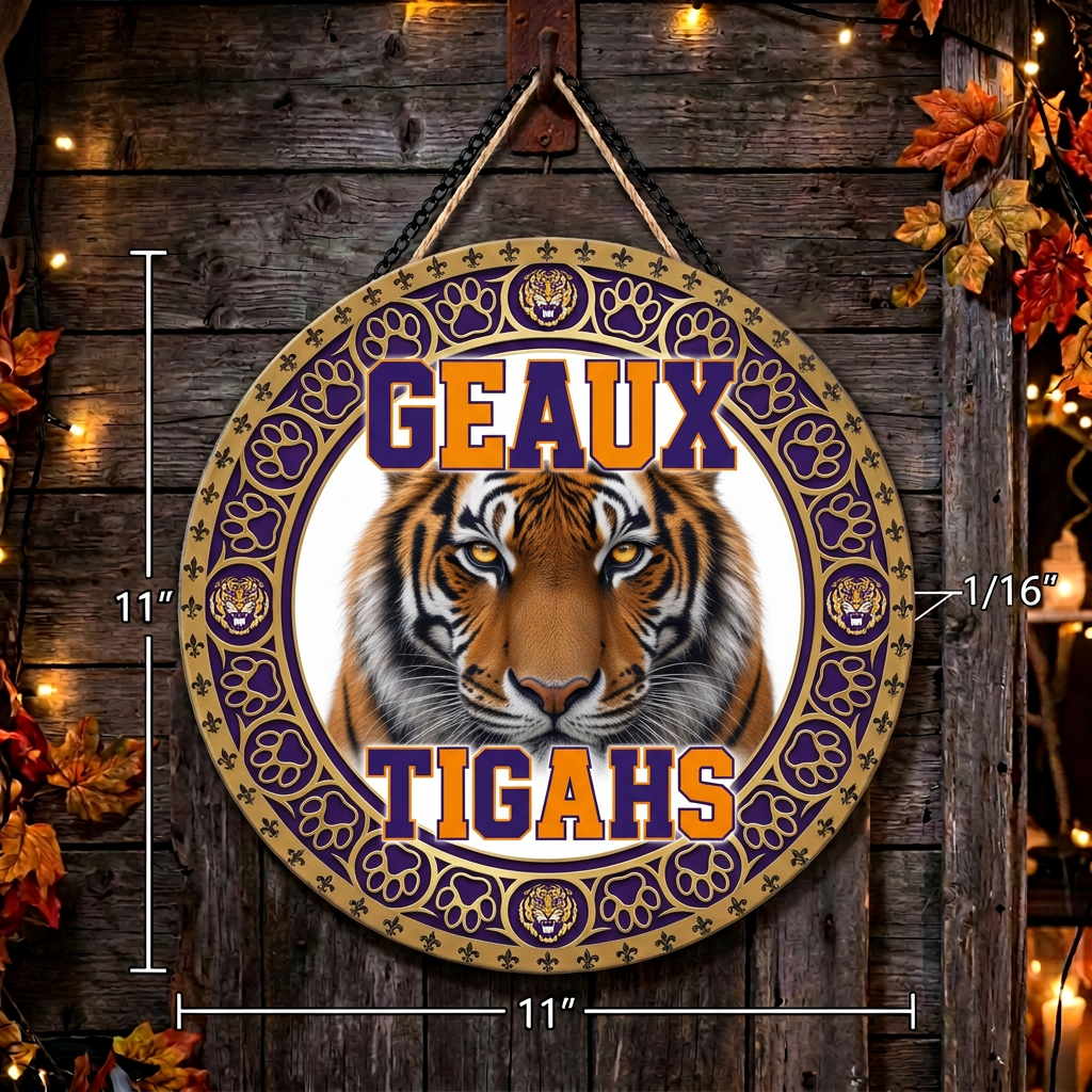 LSU Tigers football home decor sign Tigah