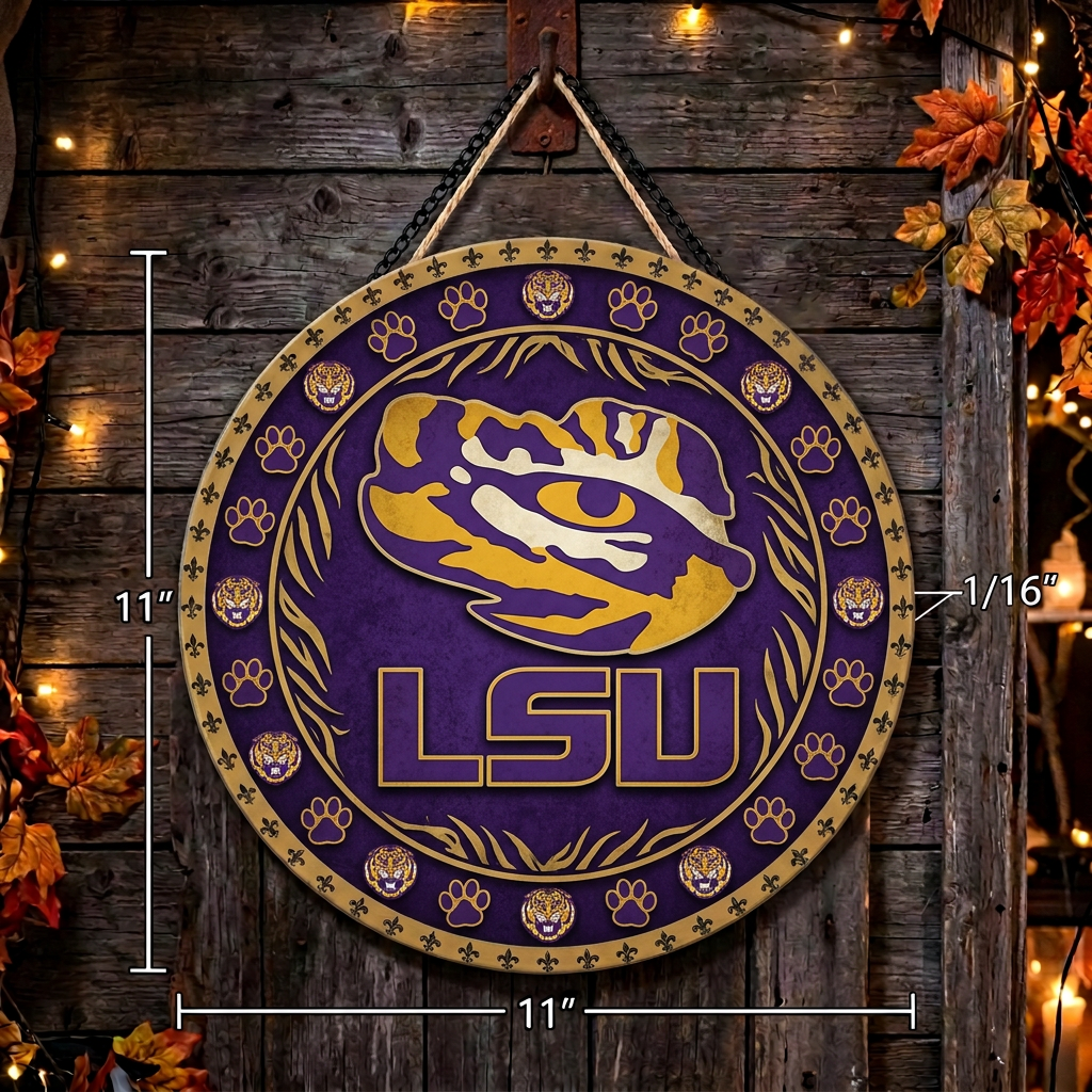 LSU Tigers football home decor sign