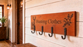 Cedar wood coat hook rack suitable for indoors or outdoors hunting