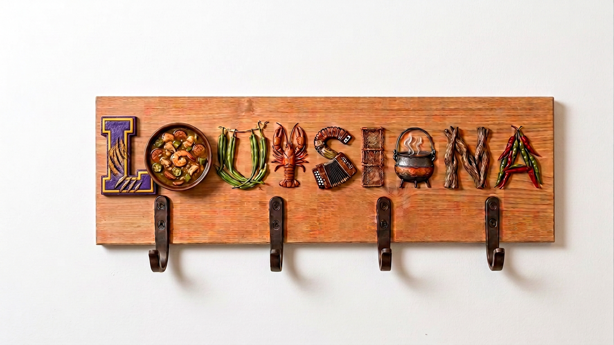 Cedar wood coat hook rack suitable for indoors or outdoors Louisiana
