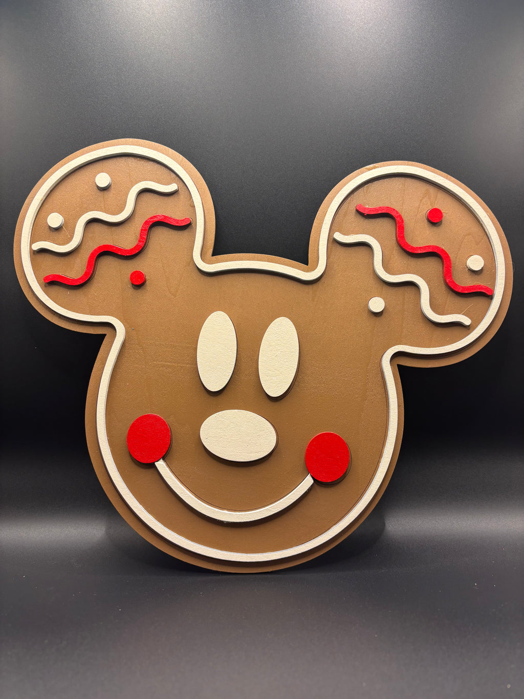 Micky and Minnie Gingerbread Christmas Decorations set of both