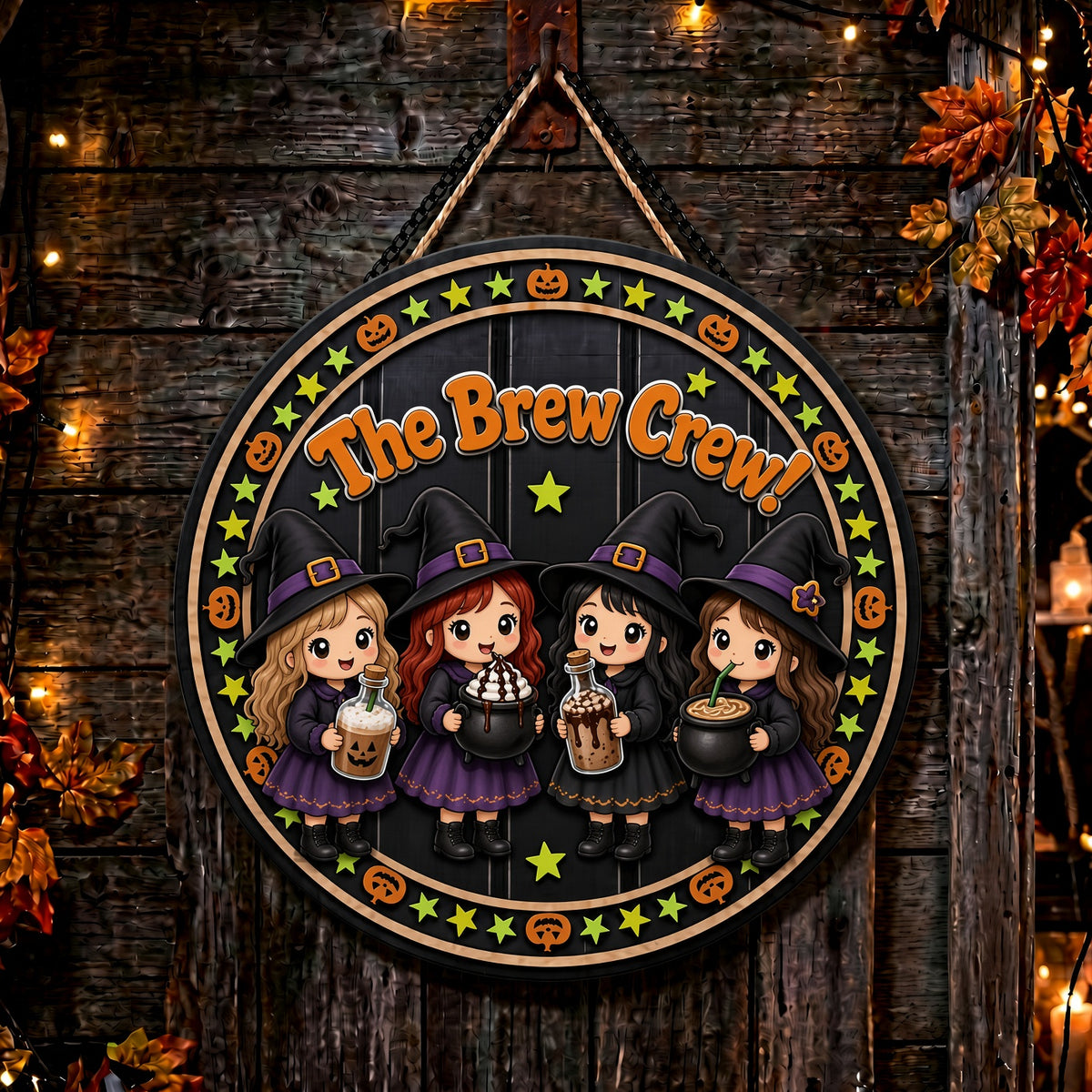 Halloween sign Cute seasonal decor Witches