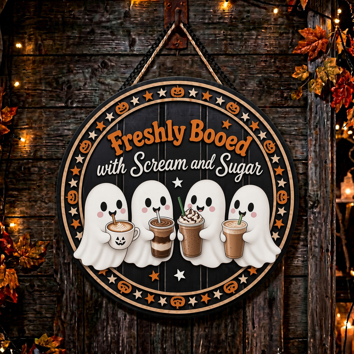 Halloween sign Cute seasonal decor sugar