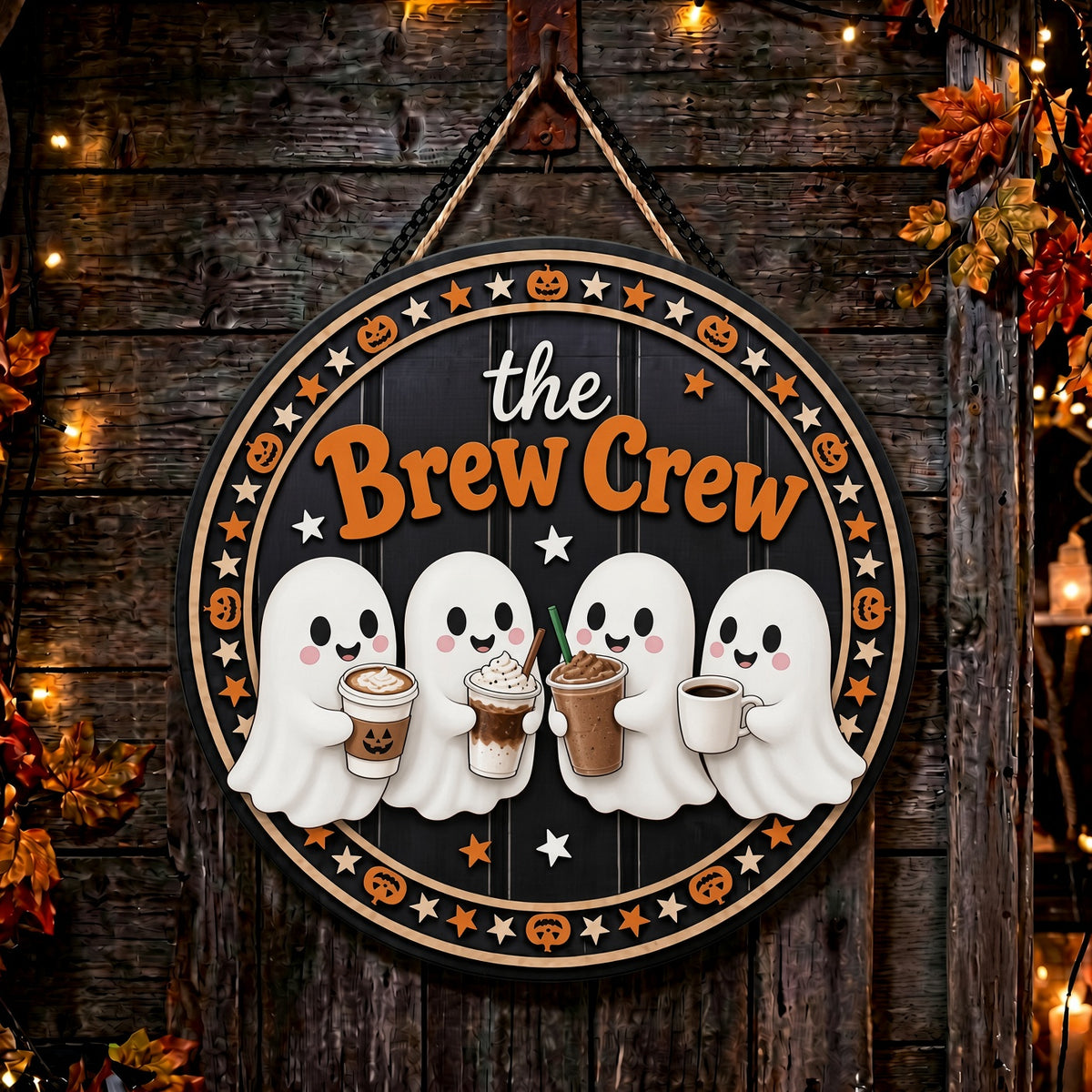 Halloween sign Cute seasonal decor Brew