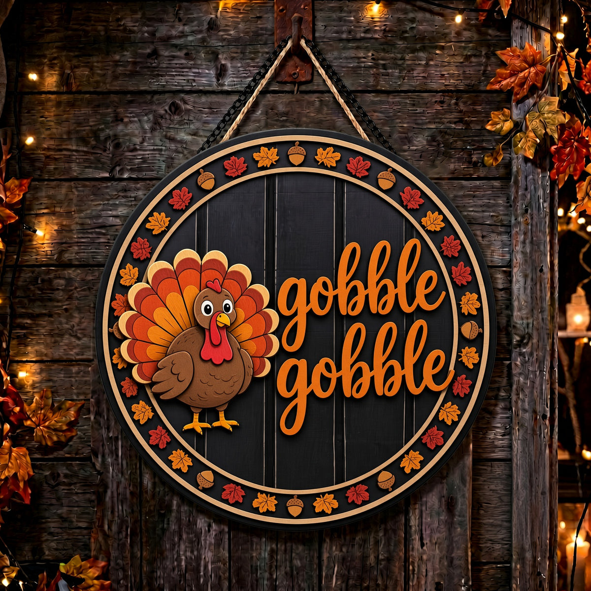 Gobble Thanksgiving home decor sign