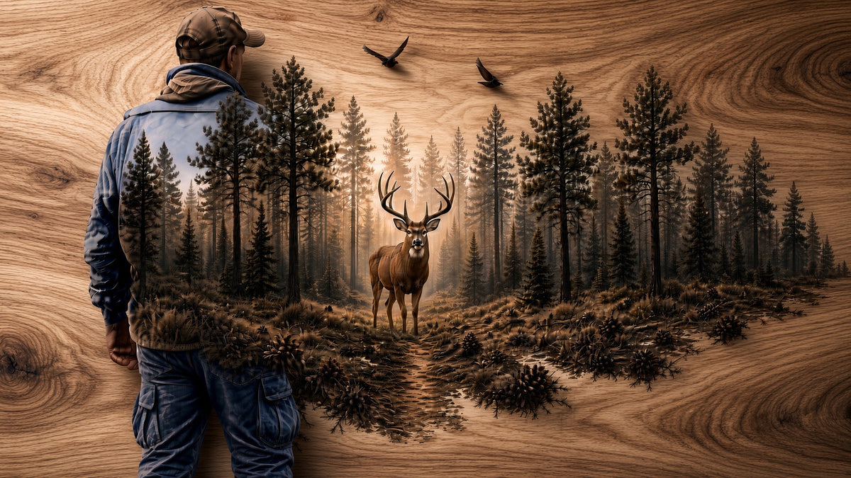 Horizontal hunting deer Rustic Key / coat hook board suitable for indoors or outdoors