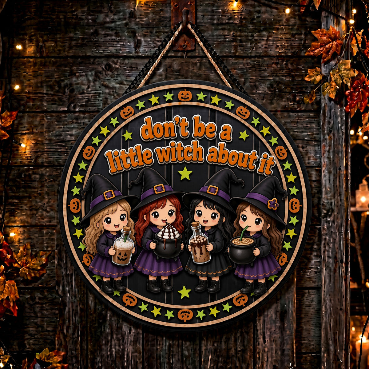 Halloween sign Cute seasonal decor Witches funny