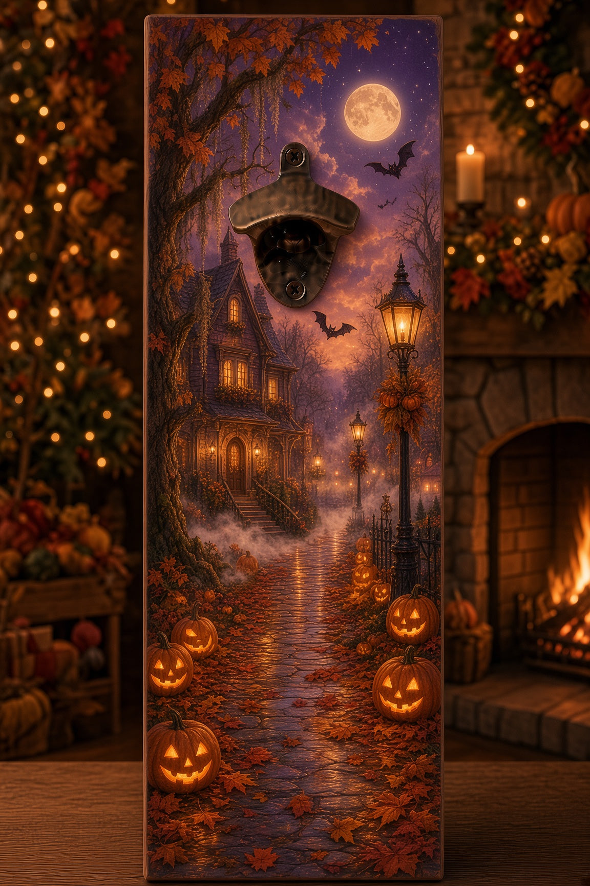 Halloween bottle opener suitable for indoors or outdoors